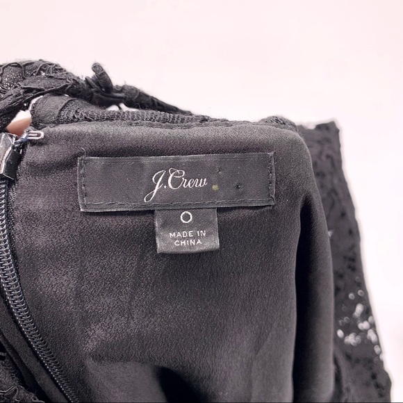 J.Crew Black Tiered Lace Long Sleeve Top Size 0 - Picture 8 of 8